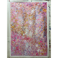 Peinture murale abstraite florale moderne et simple Mintura, lavande, faite à la main, peinte à l'huile, acrylique, 6 couleurs, sur toile, fleurs