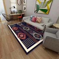 Tapis de salon en velours cristal polyester à poils ras, fin, style pastoral, fabriqué à la machine, lavable, antidérapant, résistant aux taches