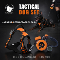 Harnais et laisse robustes pour grands chiens, gilet tactique anti-traction, laisse rétractable LED de 5 m