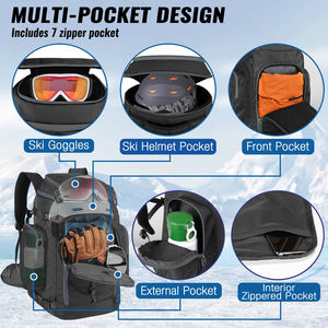 Sac à bottes <span class=keywords><strong>de</strong></span> ski imperméable grande capacité personnalisé, sac à dos pour équipement <span class=keywords><strong>de</strong></span> sport d'hiver, casque, 13x11x22 pouces, certifié BSCI - Product Image 3