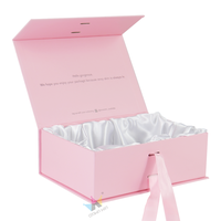 Caja de Empaque de Cartón Rosa con Cierre Magnético y Diseño de Logotipo Personalizado para Regalo