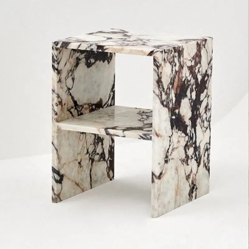 Италия роскошная мебель Calacatta Viola Bella прикроватный столик высокого класса мраморная кровать боковой столик