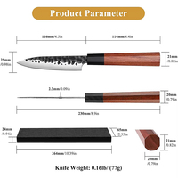 Ensemble de couteaux de chef japonais professionnels de 4.5 pouces avec lame en acier damas manche en bois Logo personnalisé cuisson Sashimi coupe