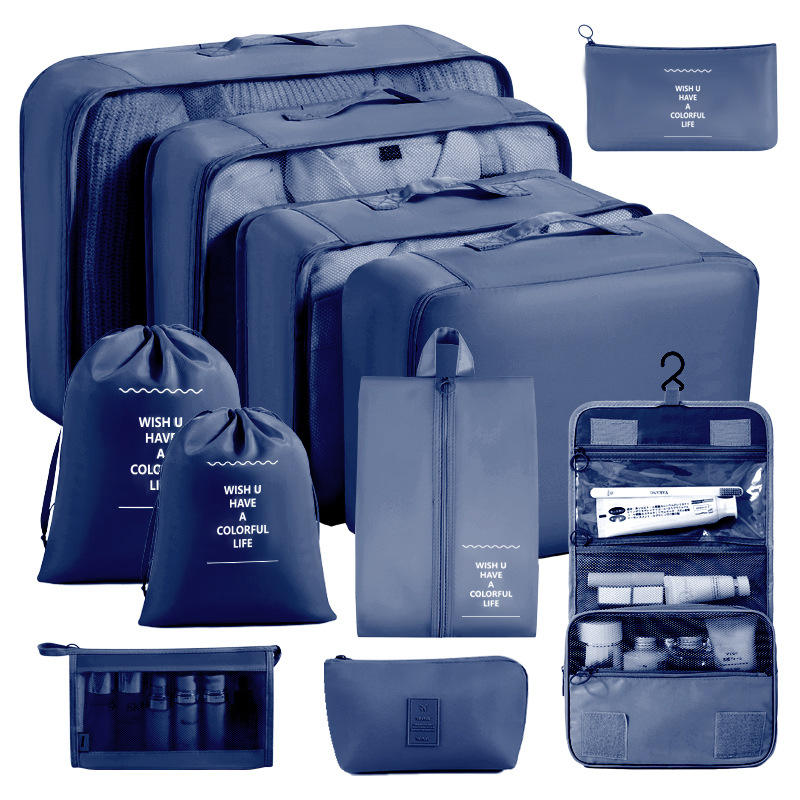 [eleven-piece toiletry and makeup set] navy blue
