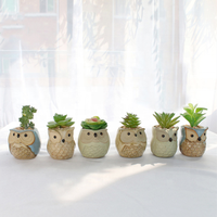 Antique Plante Succulente Mini En Céramique En Forme de Hibou Fleur Pot à Bonsaï Pour La Décoration Intérieure