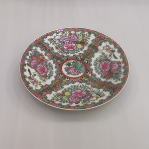 Plato Decorativo <span class=keywords><strong>de</strong></span> <span class=keywords><strong>Porcelana</strong></span> <span class=keywords><strong>China</strong></span> Antigua Hecho a Mano con Medallón <span class=keywords><strong>de</strong></span> Rosas, Patrimonio Cultural Intangible Internacional, Decoración para el Hogar, Rosa <span class=keywords><strong>Canton</strong></span> - Product Image 4