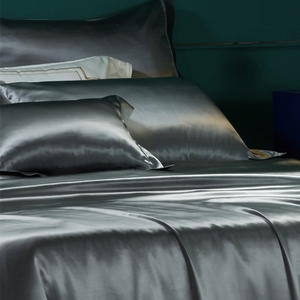 19mm Duvet Cover Luxury <strong>Bed</strong> <strong>Sheet</strong> Sets Gray <strong>Green</strong> Mulberry Silk Bedding Set Free Shipping Seamless Wedding Eco-friendly 20 - Product Image 6