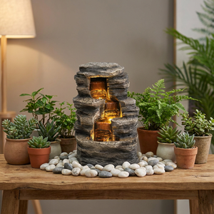 Pompe à eau <span class=keywords><strong>solaire</strong></span> d'extérieur moderne style shabby chic, <span class=keywords><strong>fontaine</strong></span> unique en résine en forme de boule, design <span class=keywords><strong>zen</strong></span> immergé à batterie DC, faite à la main, 36 cm, pour <span class=keywords><strong>jardin</strong></span> - Product Image 5