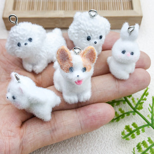 Pendentif <span class=keywords><strong>Corgi</strong></span> 3D en résine floquée multicolore pour la fabrication de bijoux DIY (colliers, bracelets, boucles d'oreilles, porte-clés) - Product Image 2