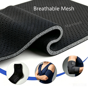 Esponja de PU laminada con malla transpirable tipo ojo de pájaro, con grosor personalizado, espuma suave adherida <span class=keywords><strong>a</strong></span> tela para protección deportiva de rodillas y codos. - Product Image 1