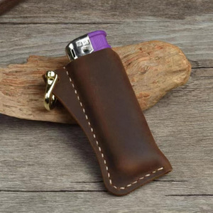 เคสหนังม้าบ้าแบบข้ามพรมแดน, จี้หัวเข็มขัดรูปเกือกม้า, เคสป้องกันไฟแช็คแบบพกพา, พวงกุญแจ - Product Image 3