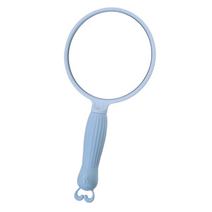 Round Handheld <b>Mirror</b> Plastic Frame Single Side Portable <b>Makeup</b> <b>Mirror</b> For Students Cute Simple Design - Product Image 5
