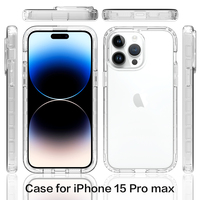 Coque de Téléphone Robuste 3-en-1 en Acrylique Transparent et TPU avec Design Armure pour iPhone 16 Pro Max XR X 8 Plus XS Max 15 14 13 12 11 SE2 SE3