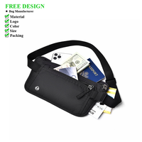 Nouvelle pochette de voyage pour passeport avec protection RFID antivol, sac banane pour billets de voyage, organisateur de documents, sac banane de sport pour téléphone