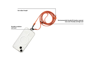 Hot PU Leather Lanyard Phone Hanger With Adjustable Leather Strap Double-button <b>Camera</b> Belt Bag Strap Shoulder Strap - Product Image 3