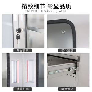 <b>Filing</b> Cabinet 5 Floors With Lock Key Lockable Mobile Office Document Storage <b>Drawer</b> Fireproof Glass Door JH-005 - Product Image 3