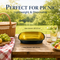 Plateau de cuisson rectangulaire jetable en aluminium de 2100 ml (70 oz) pour four et micro-ondes