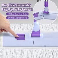 Serpillère plate robuste en coton pour un nettoyage efficace en une seule passe sur tous les types de sols