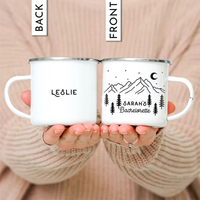 Mug à café expresso en céramique émaillée avec logo personnalisé, unique et cool, avec bord en acier