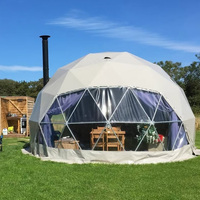 Tente Dôme Géodésique en Aluminium Imperméable Quatre Saisons, en Polyester 210T, Luxe, Résistante au Vent, Personnalisable ODM, pour Glamping, Cabane, Ferme, B&B, Vacances
