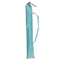 Parasol de plage portable cyan à double toit inclinable, réglable en hauteur, avec protection UV