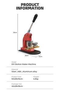 Nouvelle <span class=keywords><strong>machine</strong></span> à badges ronds manuelle SAGER avec rail coulissant en aluminium, modèle 2026, garantie 1 an - Product Image 6
