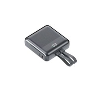 Chargeur portable compact haute puissance 10000mAh PD45W avec deux câbles de charge et écran numérique