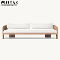 WISEMAX FURNITURE Mobilier de patio moderne pour hôtel, ensemble de canapés de jardin en aluminium et rotin PE imperméable pour villa, complexe hôtelier, plage