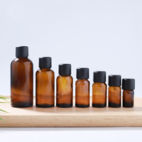 Bouteilles en verre ambré pour huiles essentielles de 5 ml, 15 ml, 20 ml, 30 ml, 50 ml, 100 ml avec insert réducteur d'orifice et bouchon inviolable