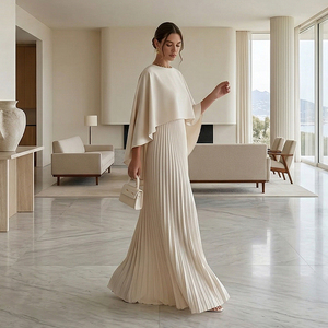 <span class=keywords><strong>Abito</strong></span> Elegante <span class=keywords><strong>da</strong></span> Donna Stile Europeo e Americano, Vintage, Estivo, con Motivi Floreali, Maniche a Pipistrello, Vita Alta, Gonna Lunga per Feste Diurne - Product Image 2