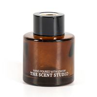 Marque en vrac simple vide élégant salle ronde parfum baume arôme attar diffuseur de roseaux bouteille en verre