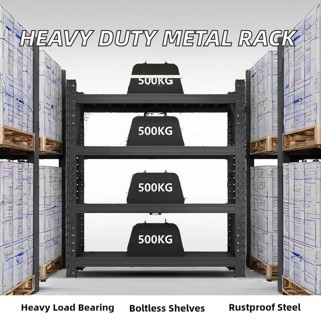 Wholesale Hongji Duty Metal Shelf Industrial Racks Steel Boltless Load-Bearing 500kg/Layer Storage Shelving Adjustable Racking