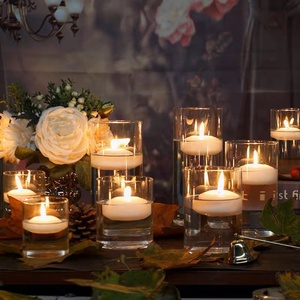 Round <strong>Long</strong> <strong>Burning</strong> White Unscented Floating <strong>Candle</strong> for Cylinder Vases, Ivory White Color Centerpieces Votive Floating <strong>Candles</strong> - Product Image 5