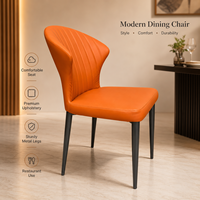 Moderner Italienischer Esszimmerstuhl mit Strukturierter Rückenlehne und Metallbeinen für Zuhause oder Hotel