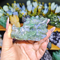 Vente en gros de sculptures de dragon en cristal naturel, matériaux variés, statue artisanale, pierre énergétique, artisanat en cristal pour la décoration de la maison et les festivals
