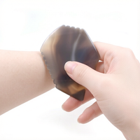 Pierre Gua Sha en Agate Grise Naturelle pour l'Équilibrage Énergétique et le Massage Facial, Solution Innovante pour le Contour du Visage et la Guérison