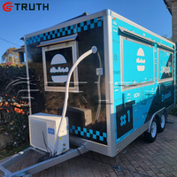 Chariot de camions de nourriture burger personnalisé remorque alimentaire mobile cuisine USA standard utilisé caravane camion de nourriture à vendre