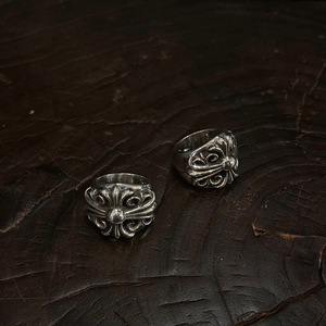 Bague large CH High Version en argent 925, style Watchman, vintage, vieilli, hip-hop, punk, pour couple, homme et femme - Product Image 3