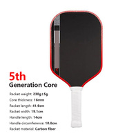 Raket Pickleball Portabel Generasi Ke-5 Baru dengan Inti Busa EVA + EPP Ketebalan 16mm untuk Permukaan Serat Karbon dengan Pencetakan Hot-Pressed