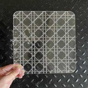 Panel acrílico con forma de flor de hierro, mesa de borde pequeño, mesa de postre transparente de acrílico, mesa de centro - Product Image 6