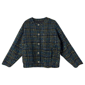 Blazer de style luxe personnalisé pour femmes <span class=keywords><strong>manteau</strong></span> <span class=keywords><strong>court</strong></span> <span class=keywords><strong>court</strong></span> boucle bouton garniture OEM Chine usine en gros fabricant veste matelassée - Product Image 1