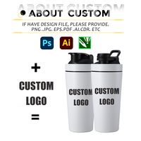Bouteille de mélange personnalisée en acier inoxydable, tasse à eau, tasse à milkshake protéiné, tasse de sport et de fitness pour l'extérieur avec LOGO personnalisé