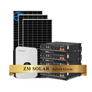 Kit completo de painel solar de bateria de lítio, 5kw 5kw 10kw 15kw sistema de energia solar doméstico fora da grade
