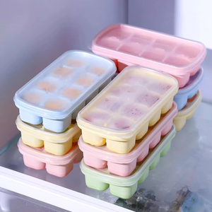Moule à glaçons réutilisable en silicone à 8 compartiments, coloré, sans BPA, sûr pour les aliments, facile à démouler, pour la fabrication de glaçons DIY, vente en gros - Product Image 3