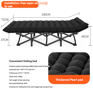Di alta qualità portatile esterno letto pieghevole <span class=keywords><strong>campeggio</strong></span> lettini in acciaio inox tubo morbido <span class=keywords><strong>materasso</strong></span> pieghevole letto <span class=keywords><strong>per</strong></span> casa spiaggia - Product Image 4