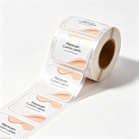 Etiquetas Personalizadas para Botellas de Base de Maquillaje Haoxuan, Adhesivos Transparentes de PET con Impresión UV Localizada con Tinta Blanca para Envases de Cosméticos
