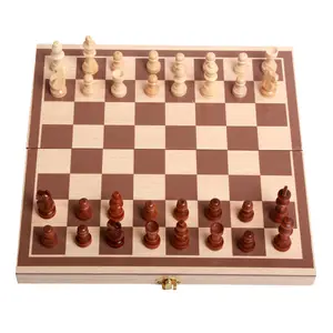 satranç seti yetişkin Suppliers-Toptan kapalı ev katlama yüksek kaliteli ahşap puzzle satranç oyuncakları çin geleneksel satranç seti yetişkin