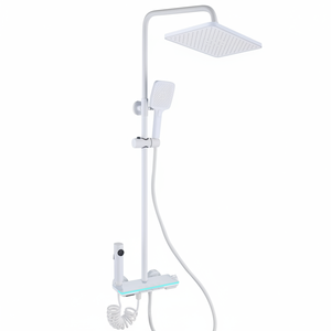 Juego de Ducha con Luz Ambiental Blanca, Latón para Baño, Temperatura <span class=keywords><strong>Constante</strong></span>, Pantalla de Presión, Dispositivo de Ducha con Teclas de Piano - Product Image 6