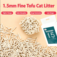 Litière pour chat en tofu pur ultra-fin de 1,5 mm, écologique, jetable dans les toilettes, à agglomération rapide, biodégradable, faible teneur en poussière, hautement absorbante, contrôle des odeurs