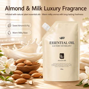 Detergente para Ropa con Aroma a Leche de Almendras, Aceite Esencial, 500g, Bolsa con Boquilla, Fragancia Duradera, Jabón Líquido Suavizante de Telas, OEM - Product Image 2